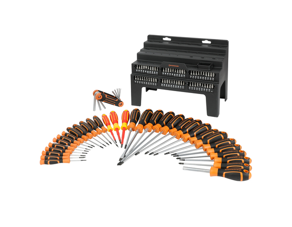 Kit 31 tournevis + 8 clés Allen + 60 embouts sur support plastique - MAGNUSSON - Brico Dépôt