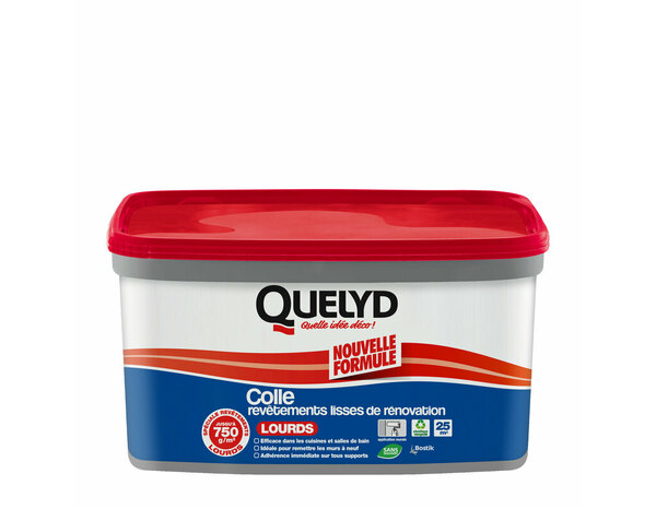 Colle pour revêtements lisses de rénovation lourds - 5kg - Quelyd - Brico Dépôt