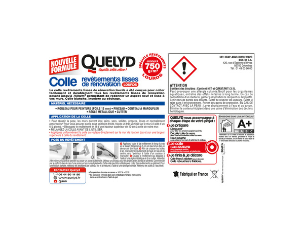 Colle pour revêtements lisses de rénovation lourds - 10kg - Quelyd - Brico Dépôt