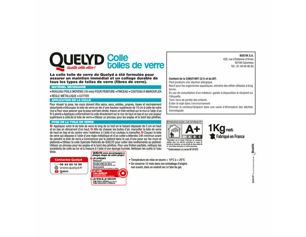 Colle pour toiles de verre - Pot de 1kg - Quelyd - Brico Dépôt