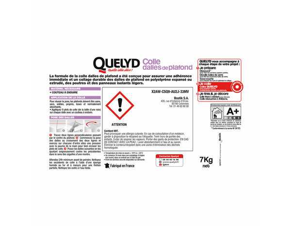 Colle pour dalles de plafond en polystyrène - 7kg - Quelyd - Brico Dépôt