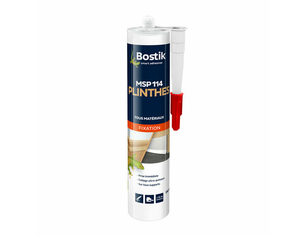 Mastic de fixation spécial plinthes MSP 114 blanc - Cartouche de 290ml - Bostik - Brico Dépôt