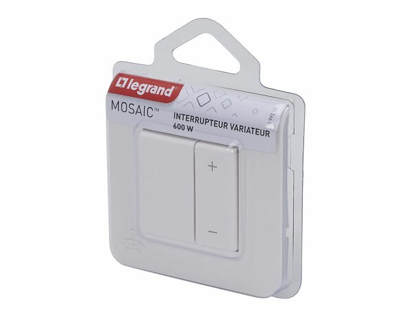 Variateur toutes charges "Mosaic" 2 fils blanc complet avec plaque. - Legrand - Brico Dépôt