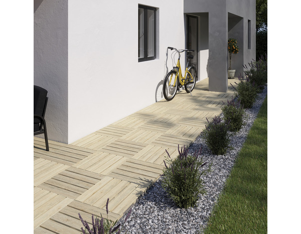 Dalle en bois vert "Durance" L. 50 x l. 50 x Ep. 3 cm - Marque BLOOMA - Brico Dépôt