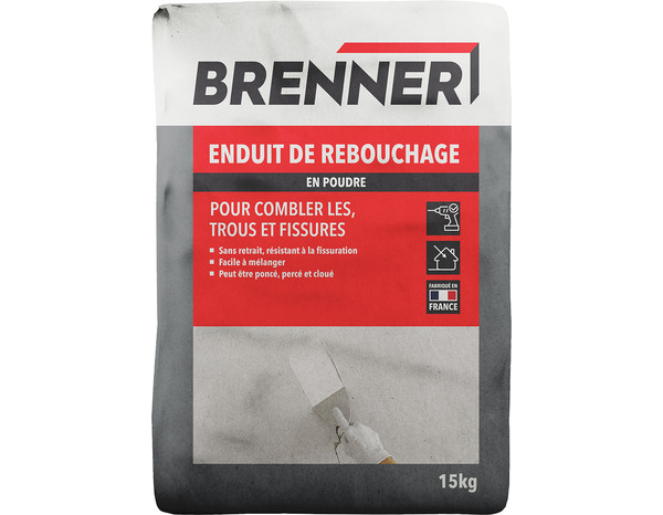 Enduit de rebouchage en poudre - Sac 15 kg - Brenner - Brico Dépôt