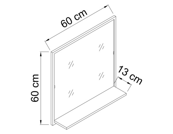 Miroir tablette decor bois "district" l.60x h.60 x p.1,3 cm - Brico Dépôt