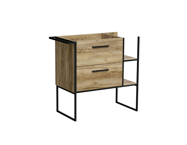 Meuble sous vasque a poser decor bois "district" l.87,5 x h.85 x p.45 cm - Brico Dépôt