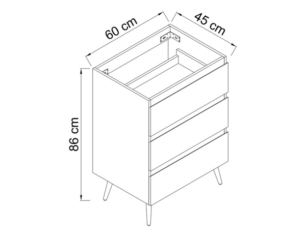 Meuble sous vasque a poser decor bois clair/gris "style" l.60 x h.86 x p.45 cm - Brico Dépôt