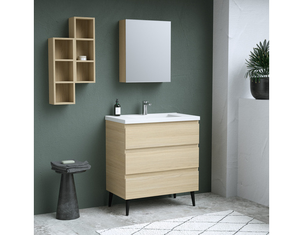 Rangement mural 3 niches decor scandinave "style" l.20 x h.60 x p.15 cm - Brico Dépôt