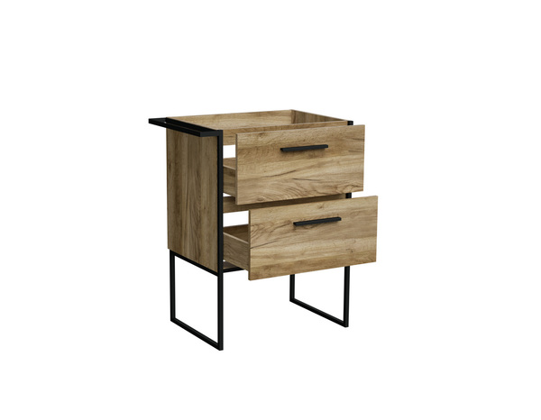 Meuble sous vasque a poser decor bois "district" l.67 x h.85 x p.45 cm - Brico Dépôt