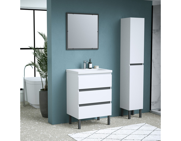 Miroir gris "style" l.60 x h.60 x p.2 cm - Brico Dépôt