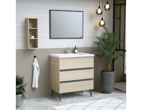 Miroir gris "style" l.80 x h.60 x p.2 cm - Brico Dépôt