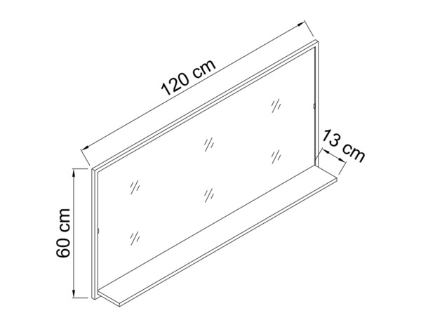 Miroir tablette decor bois "district"  l.120x h.60 x p.1,3 cm - Brico Dépôt