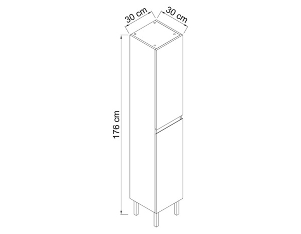 Colonne de rangement decor blanc/gris "style" l.30 x h.176 x p.30 cm - Brico Dépôt