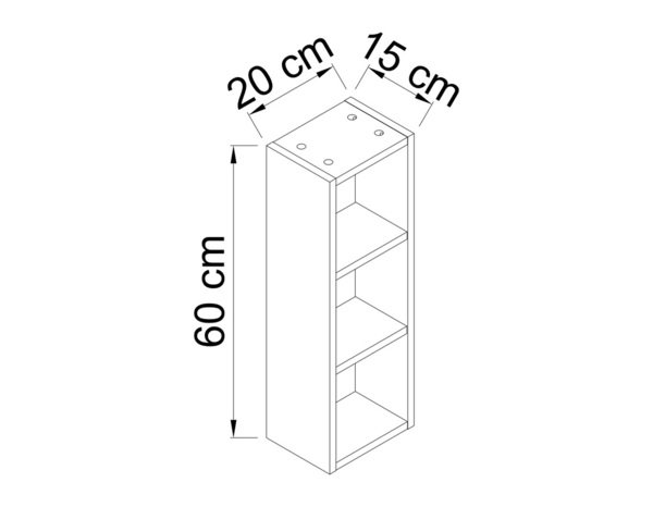 Rangement mural 3 niches blanc "style"  l.20 x h.60 x p.15 cm - Brico Dépôt