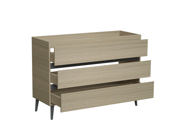 Meuble sous vasque double à poser decor bois clair/gris "style" l.120 x h.86 x p.45 cm - Brico Dépôt