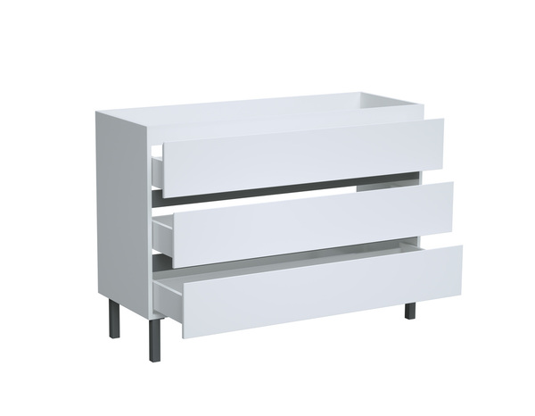 Meuble sous vasque double à poser  decor blanc/gris "style" l.120 x h.86 x p.45 cm - Brico Dépôt