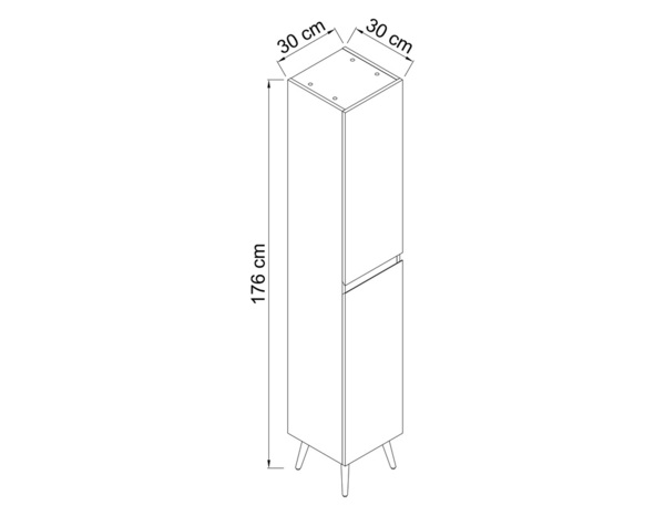 Colonne de rangement decor bois clair/gris "style" l.30 x h.176 x p.30 cm - Brico Dépôt