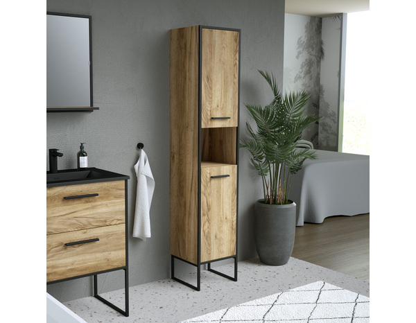 Colonne de rangement salle de bain "district" l.35x h.176 x p.35 cm - Brico Dépôt