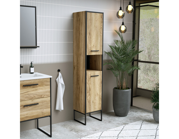Colonne de rangement salle de bain "district" l.35x h.176 x p.35 cm - Brico Dépôt