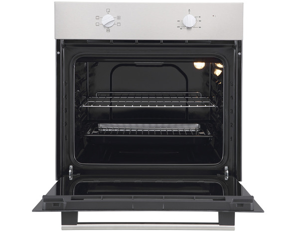 Four statique inox et noir avec plaque et grille - 71 L - Brico Dépôt