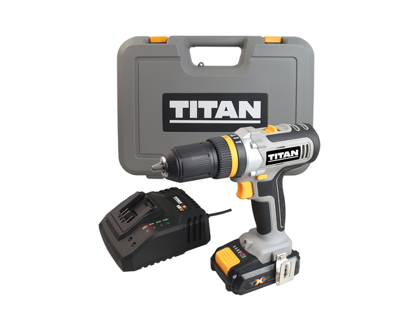 Perceuse à percussion sans fil 18 V + 1 batterie 2 Ah - Titan - Brico Dépôt