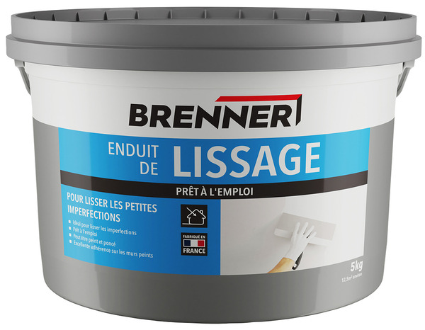 Enduit de lissage en pâte- Pot 5 kg - Brenner - Brico Dépôt