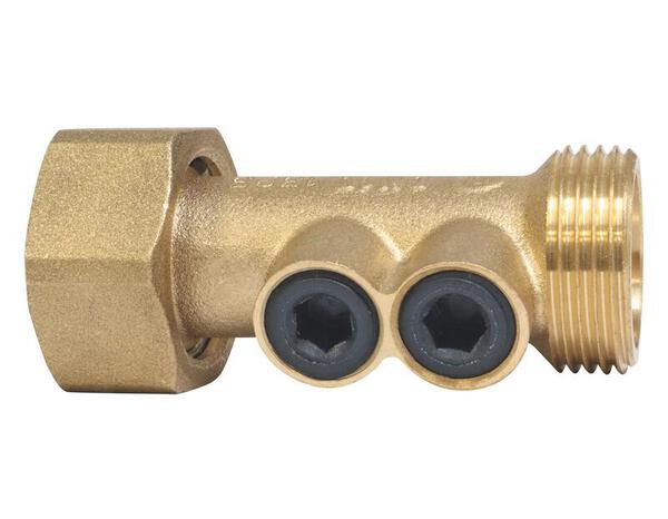 Clapet antipollution à double purge laiton brossé. Ecrou tournant-Mâle 20/27 - Somatherm - Brico Dépôt