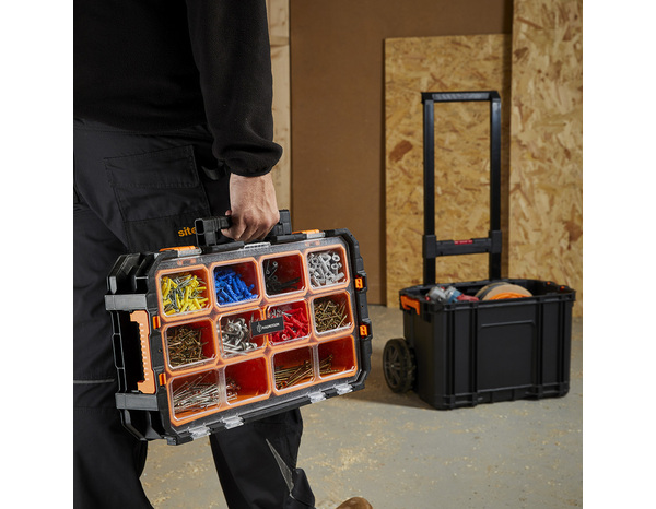 Trolley + organiseur métal et plastique 35 kg - H. 59 x L.56,5 x l. 56,5 cm - MAGNUSSON - Brico Dépôt