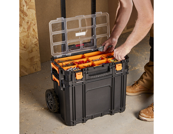 Trolley + organiseur métal et plastique 35 kg - H. 59 x L.56,5 x l. 56,5 cm - MAGNUSSON - Brico Dépôt