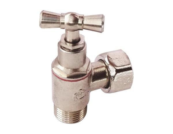 Robinet d’arrêt de WC équerre à potence laiton nickelé M12/17 - Somatherm - Brico Dépôt