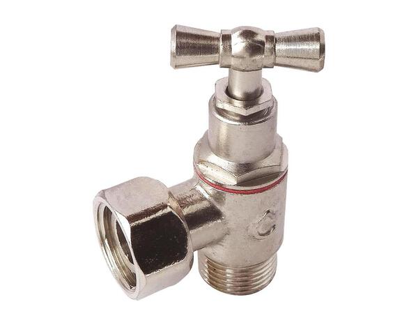 Robinet d’arrêt de WC équerre à potence laiton nickelé M12/17 - Somatherm - Brico Dépôt