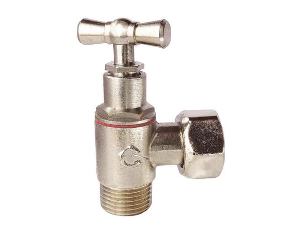 Robinet d’arrêt de WC équerre à potence laiton nickelé M12/17 - Somatherm - Brico Dépôt