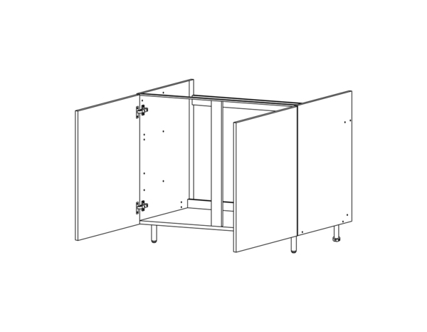 Meuble bas 2 portes "Pragma" - Blanc - L. 120 x H. 86 x P. 59 cm - Brico Dépôt