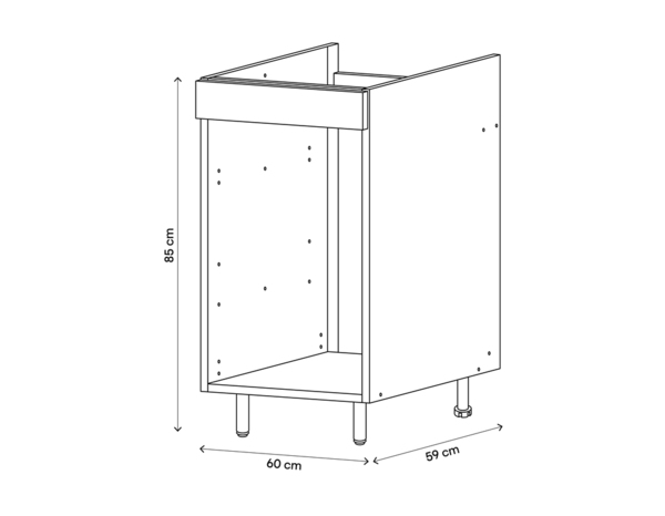 Meuble bas pour four "Pragma" blanc L. 60 x H. 86 x P. 59 cm - Brico Dépôt