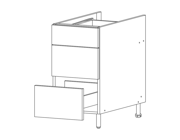 Meuble bas 1 tiroir +  2 casseroliers "Pragma" - Blanc - L. 40 x H. 86 x P. 59 cm - Brico Dépôt