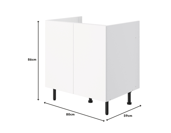 Meuble bas 2 portes "Pragma" - Blanc - L. 80 x H. 86 x P. 59 cm - Brico Dépôt