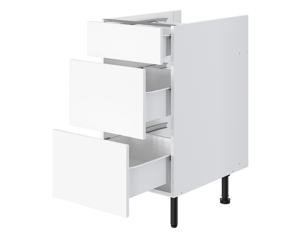 Meuble bas 1 tiroir +  2 casseroliers "Pragma" - Blanc - L. 40 x H. 86 x P. 59 cm - Brico Dépôt