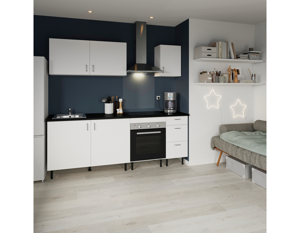 Meuble bas pour four "Pragma" blanc L. 60 x H. 86 x P. 59 cm - Brico Dépôt