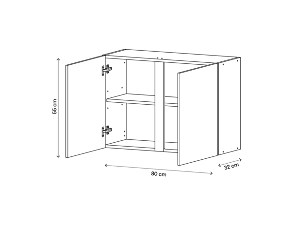 Meuble haut 2 portes "Pragma" blanc l.80 x h.55 x p.32 cm - Brico Dépôt