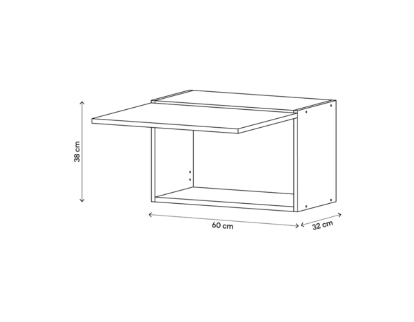 Meuble sur-hotte 1 porte "Pragma" - Blanc - L. 60 x H. 38 x P. 32 cm - Brico Dépôt