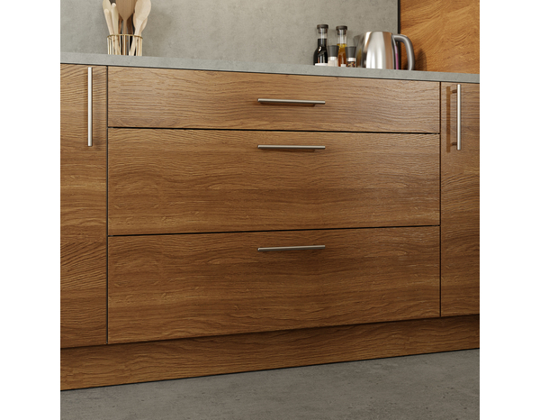 Façade 1 tiroir + 2 casseroliers 100cm "Basilie" chêne fumé - L. 99.7 x H. 71.5cm - Cooke and Lewis - Brico Dépôt