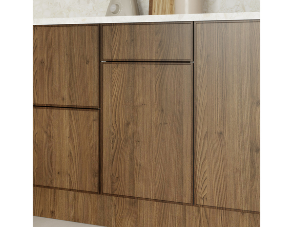 Façade 1 porte + 1 tiroir 40cm "Heline" noyer mat - l. 39.7 x h. 71.5cm - Cooke and Lewis - Brico Dépôt