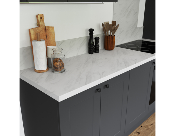 Plan de travail aspect marbre blanc l.240 x P.62 x Ép. 3,8 cm - Brico Dépôt