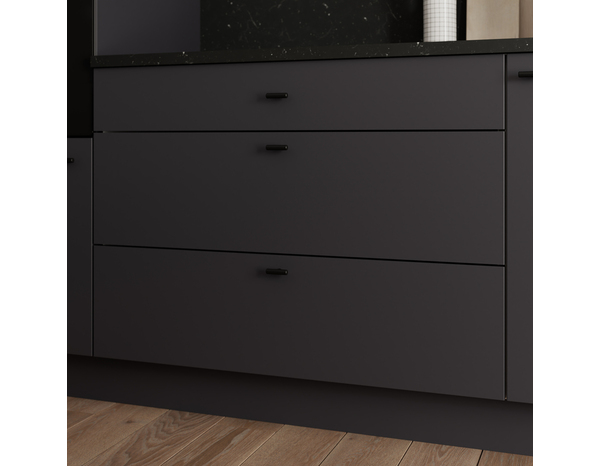 Façade 1 tiroir + 2 casseroliers 100cm "Dorice" anthracite mat - l. 99.7 x h. 71.5cm - Cooke and Lewis - Brico Dépôt