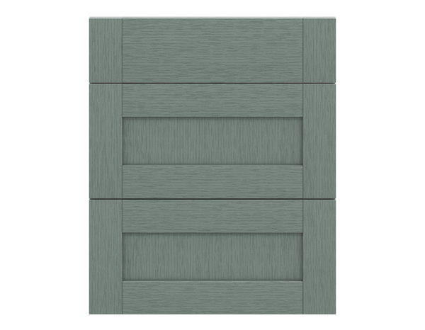 Façade 1 tiroir + 2 casseroliers 60cm "Coline" vert sauge - l. 59.7 x h. 71.5cm - Cooke and Lewis - Brico Dépôt