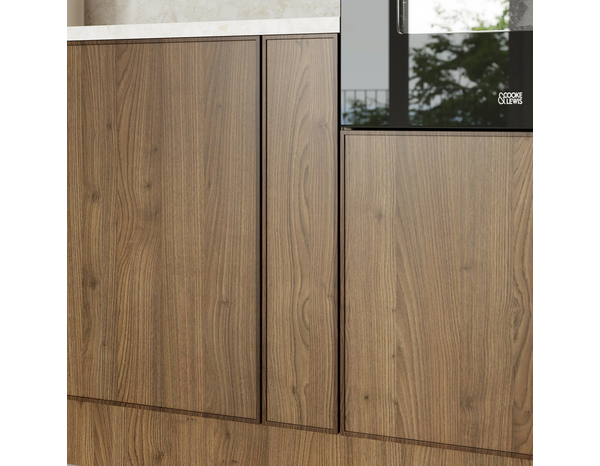 Façade 1 porte 15cm "Heline" noyer mat - l. 14.7 x h. 71.5cm - Cooke and Lewis - Brico Dépôt