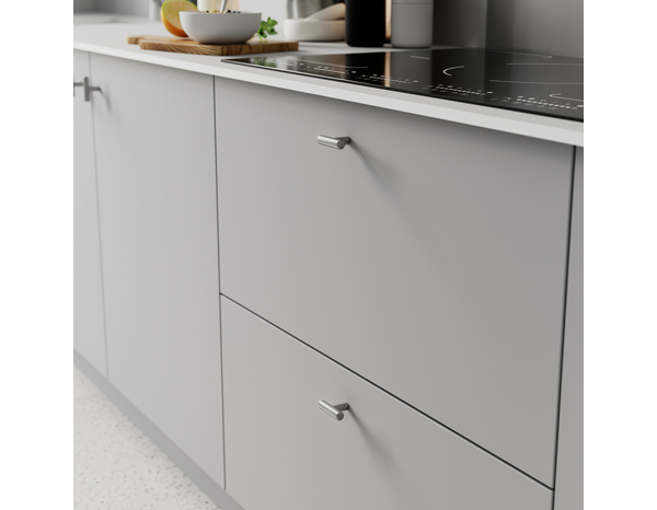 2 boutons de cuisine droits 6cm nickel brossé "ANNATTO" - Cooke and Lewis - Brico Dépôt