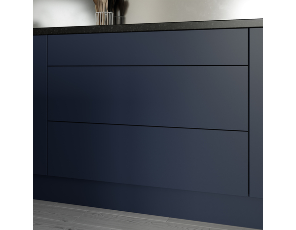 Façade 1 tiroir + 2 casseroliers 100cm "Dorice" bleu mat - l. 99.7 x h. 71.5cm - Cooke and Lewis - Brico Dépôt