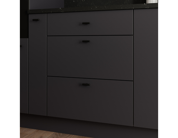 Façade 1 tiroir + 2 casseroliers 60cm "Dorice" anthracite mat - l. 59.7 x h. 71.5cm - Cooke and Lewis - Brico Dépôt